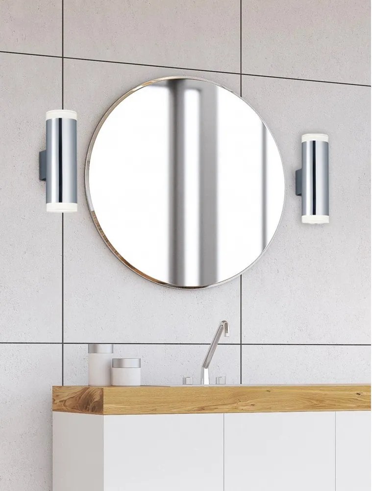 LED лампа за стена в лъскаво-сребрист цвят Ray - Trio