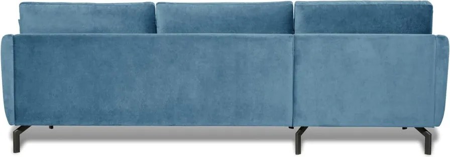 Ъглов диван от синьо кадифе (ляв ъгъл) Magic - Scandic