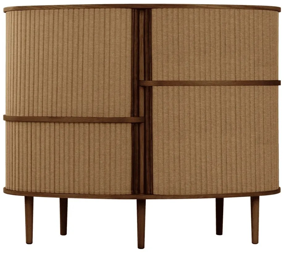 Шкафче от дъбов декор с плъзгащи се врати в кафяв и светлокафяв цвят 120x100x50 cm Audacious – UMAGE