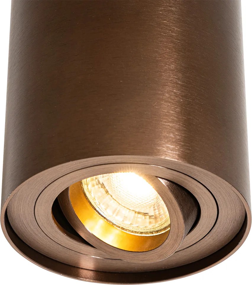 Комплект от 4 модерни таванни спота тъмен бронз, въртящи се и накланящи се - Rondoo Up