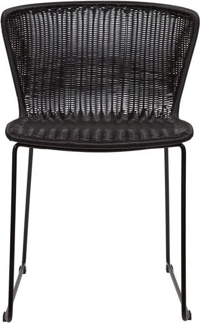 Черни градински столове в комплект 2 бр. от изкуствен ратан Wings – WOOOD