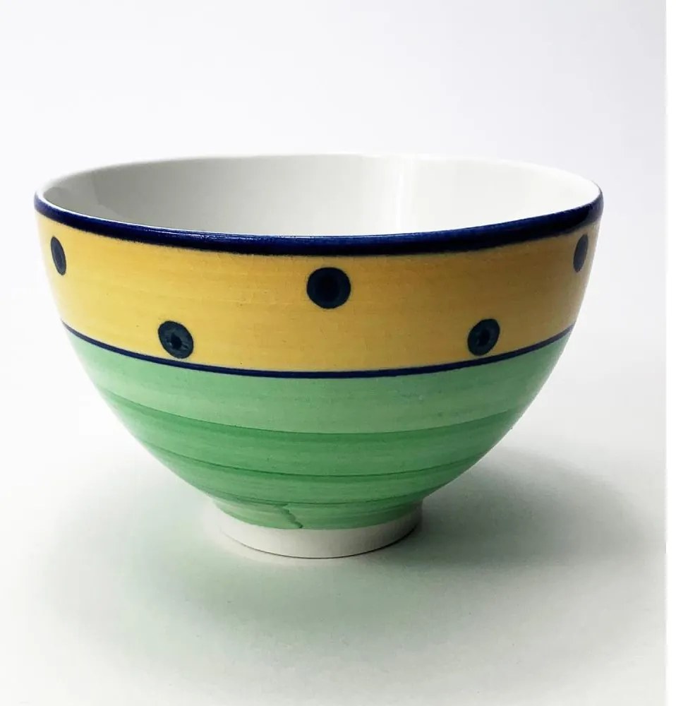 Керамична купа за компот Tereza зелено-жълта