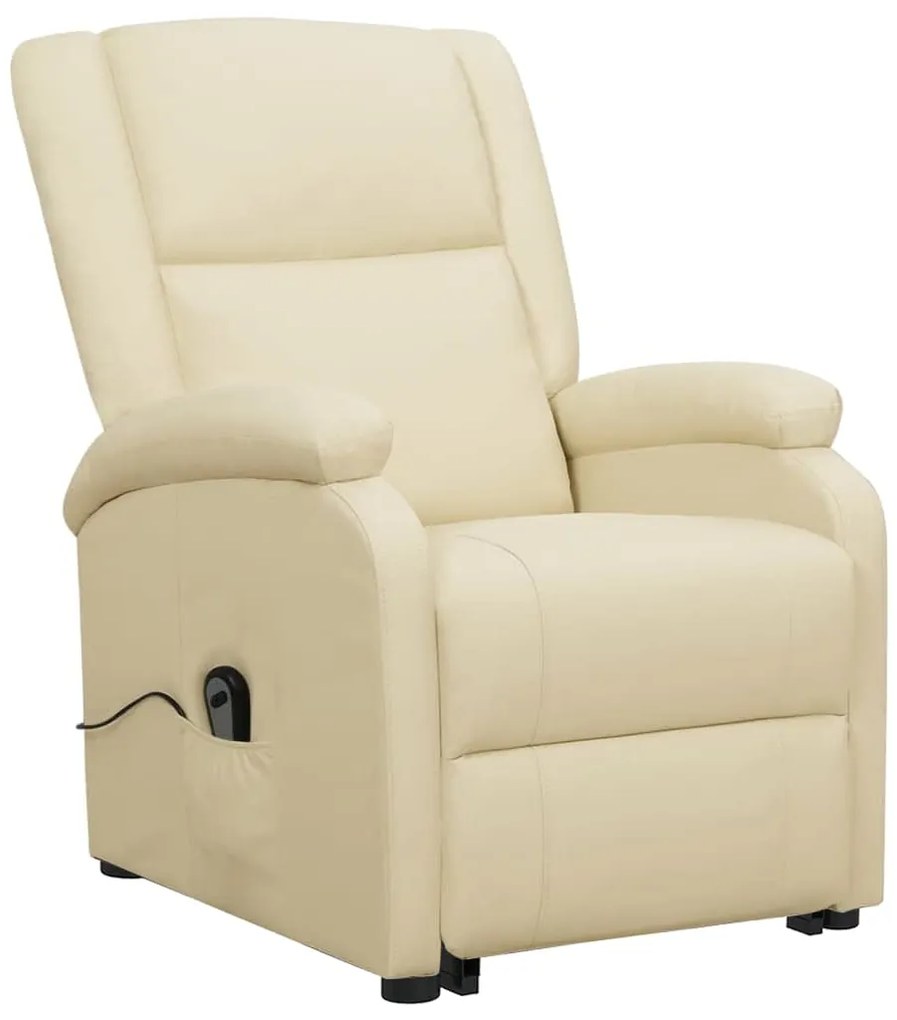 329686 vidaXL Изправящ стол, кремав, изкуствена кожа
