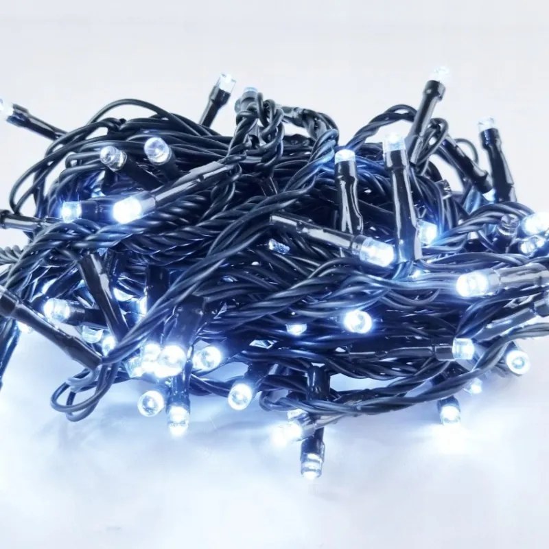 Коледно LED осветление студено бяло 100 LED/8 m