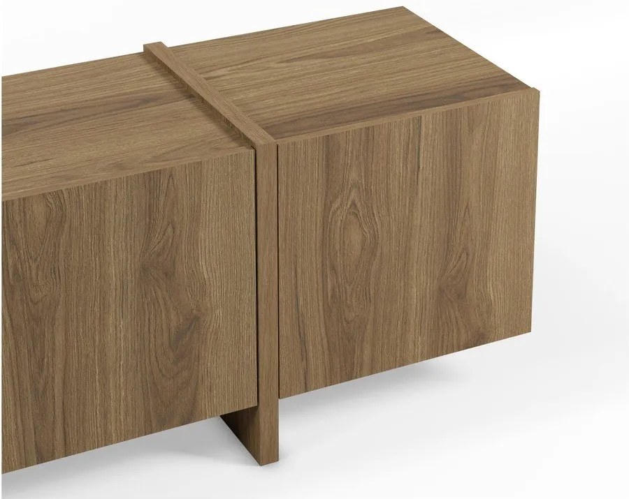 Маса за телевизор от декор от дъб в естествен цвят 180x55x35 cm Volia – Marckeric