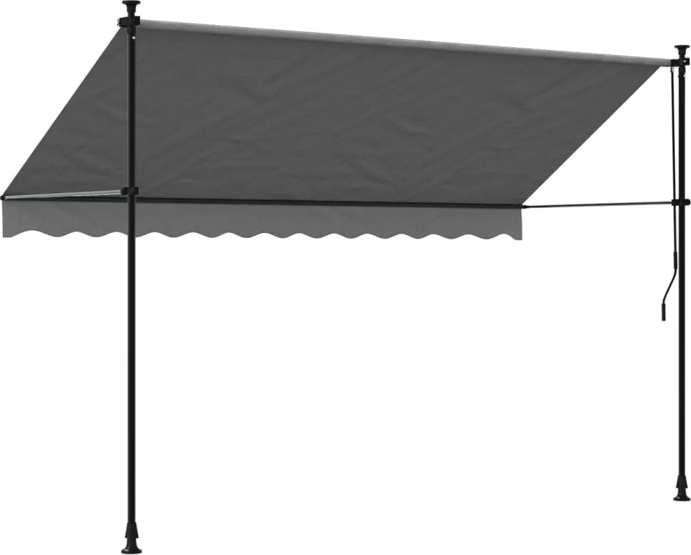 Прибираща се тента, антрацит, 300x150 см, плат и стомана