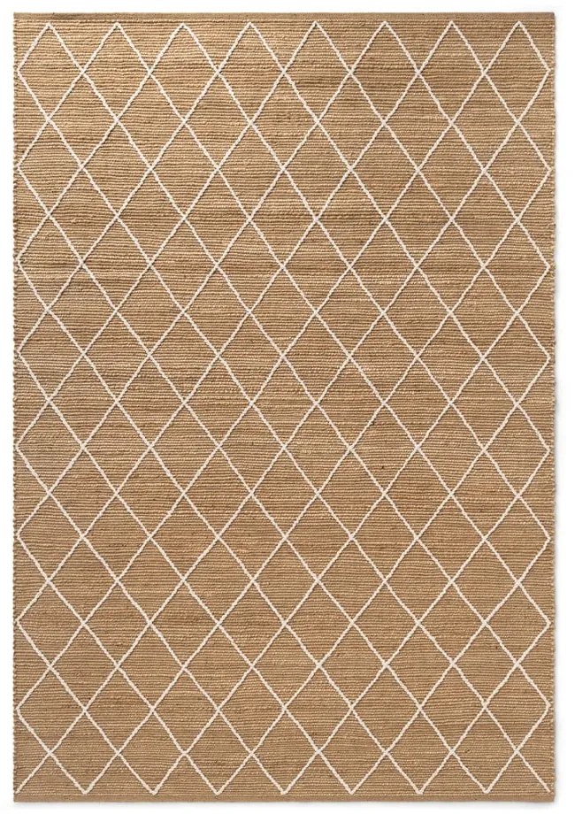 Ръчно изработен ютен килим в естествен цвят 80x150 cm Kunu – Hanse Home