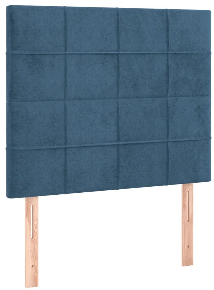 3116366 vidaXL Горни табли за легло, 2 бр, тъмносини, 80x5x78/88 см кадифе