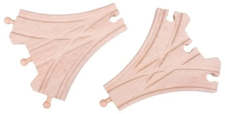 Bigjigs - Дървени ЖП релси - Разклонение