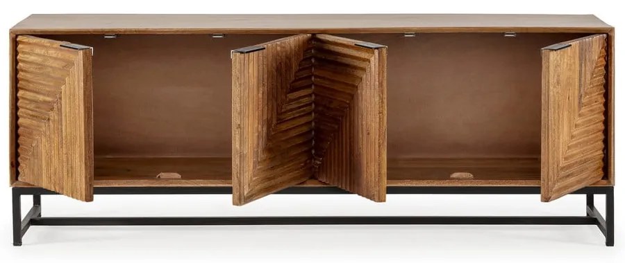 Маса за телевизор от масивно манго в естествен цвят 160x58x40 cm Nereida – MOME