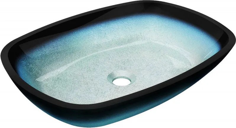 Mexen Araks стъклена мивка над плот 54 x 39 см, синя - 24155447