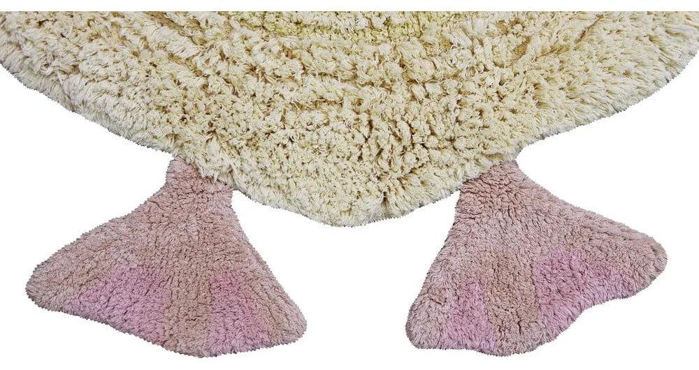Жълт ръчно изработен памучен детски килим подходящ за пране 95x120 cm Ducky – Lorena Canals