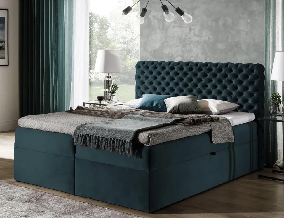 Тапицирано легло Chesterfield-Kafe-140 x 200