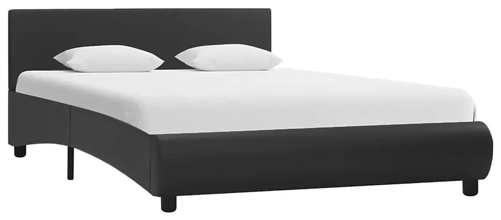 285482 vidaXL Рамка за легло с LED, черна, изкуствена кожа, 120x200 cм