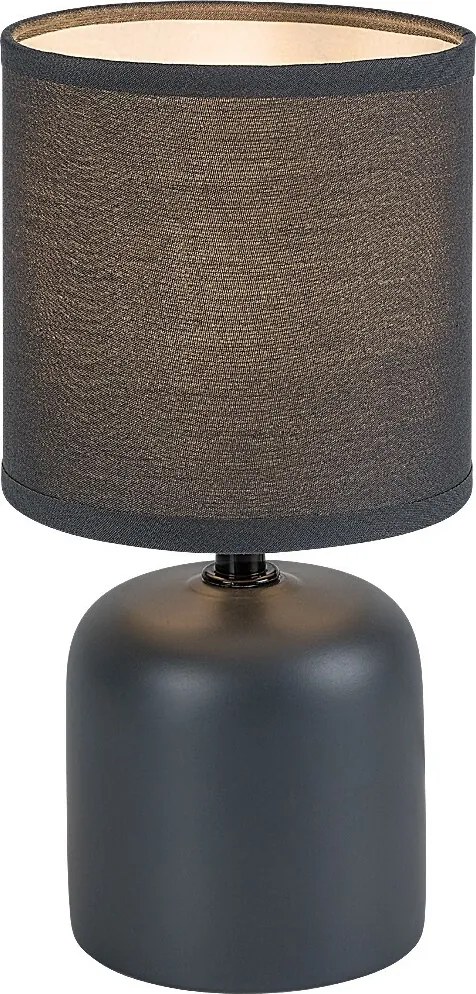 Rabalux Daphni, настолна лампа, синя керамична лампа със син текстилен абажур, E14 1xMAX40W, В23см, Д12см, кабел: 120см, черен P