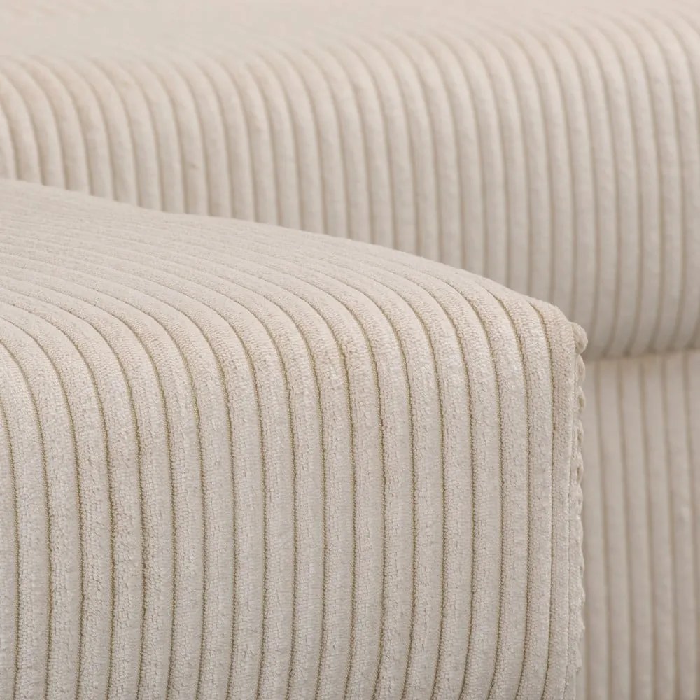 Кремав ъглов диван от велур (ляв ъгъл) Ariella - Ropez