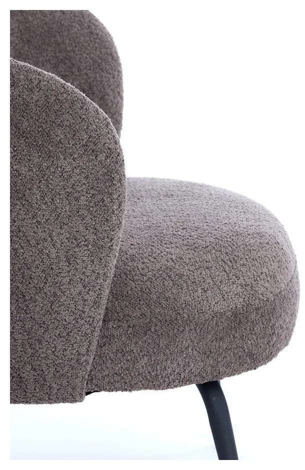 Тъмнокафяв фотьойл от плат букле Dieyda - Light & Living