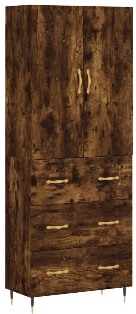 3195832 vidaXL Висок шкаф, опушен дъб, 69,5x34x180 см, инженерно дърво