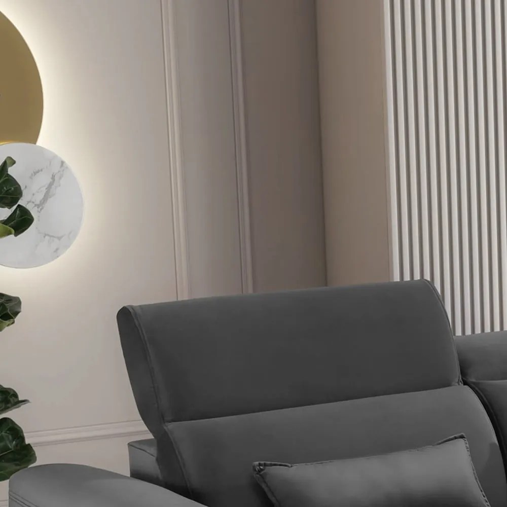 Тъмносив кадифен разтегателен ъглов диван с място за съхранение (десен ъгъл) Foble – ELTAP