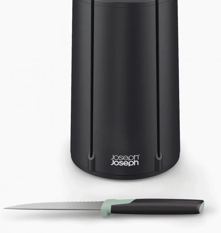 Комплект ножове Joseph Joseph Elevate 10541, Японска стомана, Въртяща се стойка, Без BPA, Черен/зелен