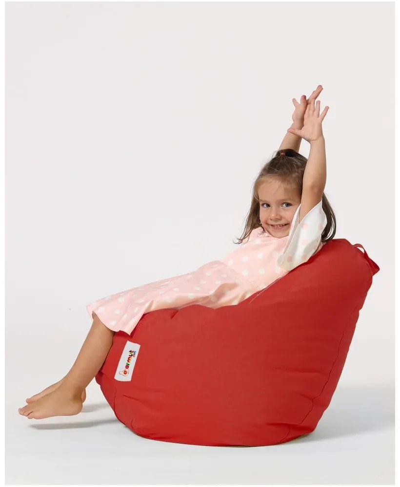 Червен детски чувал за сядане Premium - Floriane Garden