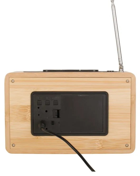 Бамбуков будилник с радио Retro - Karlsson