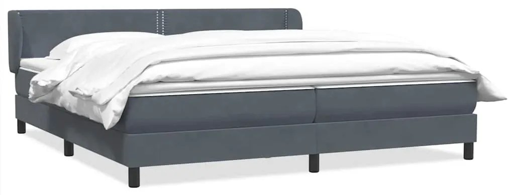 3317458 vidaXL Box Spring легло с матраци Тъмно сиво 200x210 cm Кадифе