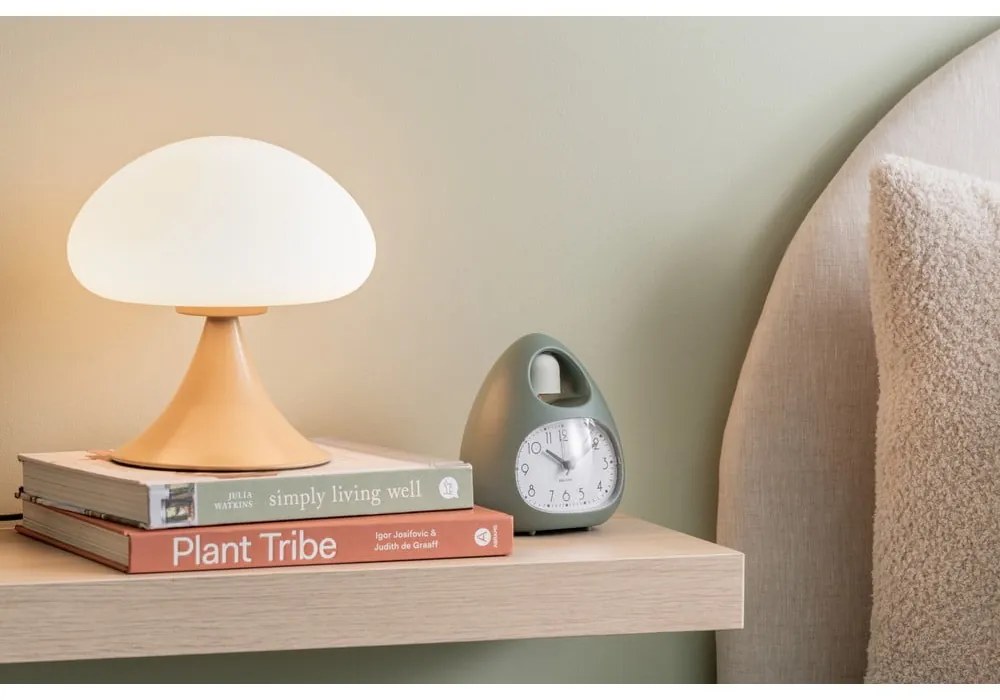 Метална настолна лампа в цвят жълта охра със стъклен абажур (височина 21 cm) Hongo – Leitmotiv