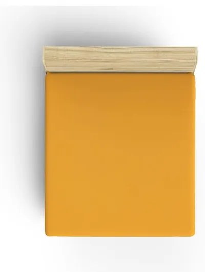 Жълт чаршаф от еластичен памук 160x200 cm - Mijolnir