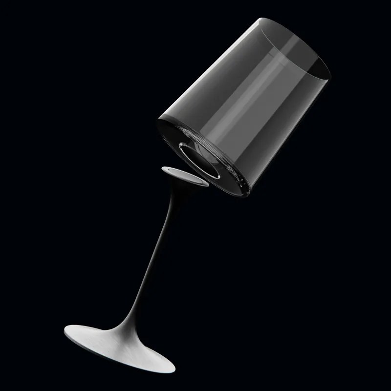 Комплект 2 бр кристални чаши за бяло вино Trebonn SplitGass 2025120, 280 мл, Ø7.3x9 см, Модулна система, Черен