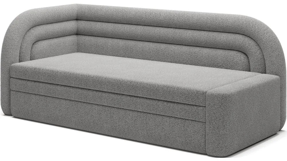 Сив разтегателен диван с място за съхранение от букле ляв ъгъл 223 cm Fabillo – ELTAP