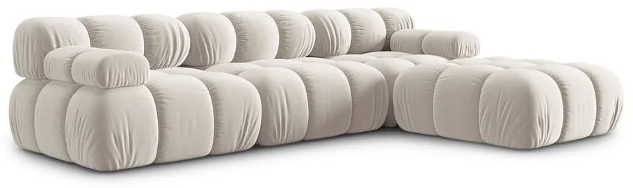 Бежов кадифен модулен ъглов диван (променлив) Bellis – Micadoni