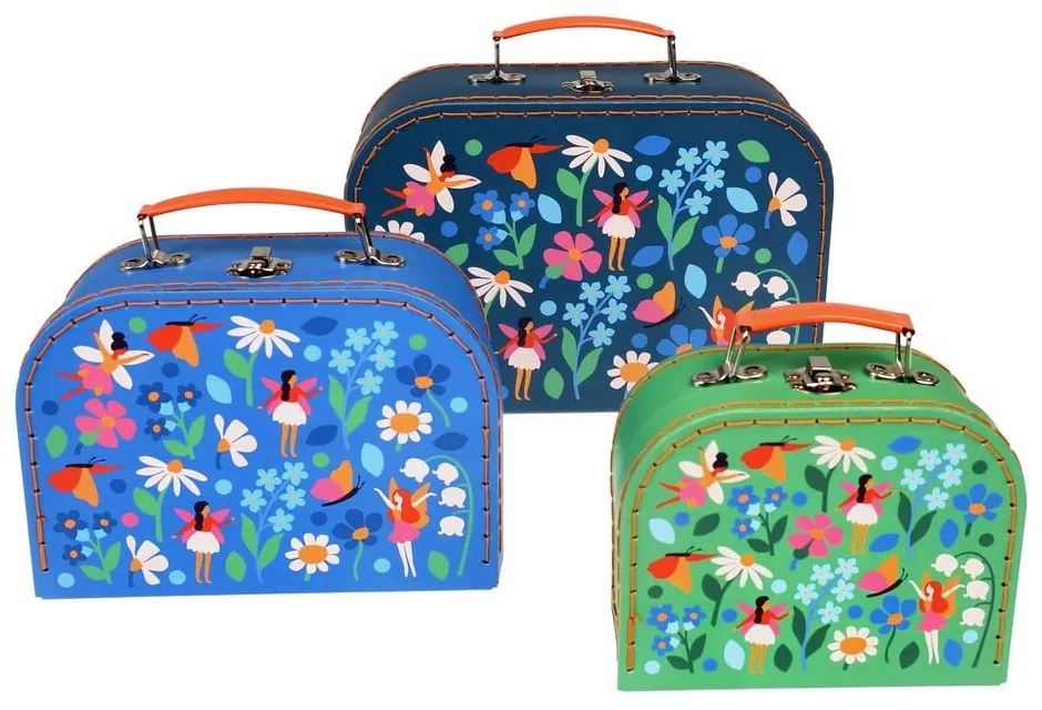 Детски куфари в комплект от 3 броя Fairies in the Garden - Rex London