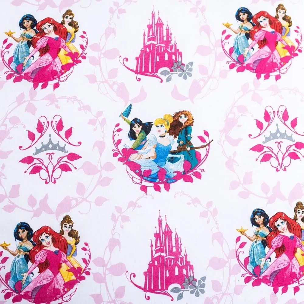Единично детско памучно спално бельо 140x200 cm Princezny "Heart" – Jerry Fabrics