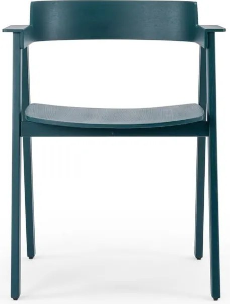 Трапезен стол с подлакътници от масивен дъб в петролен цвят Flip – Gazzda