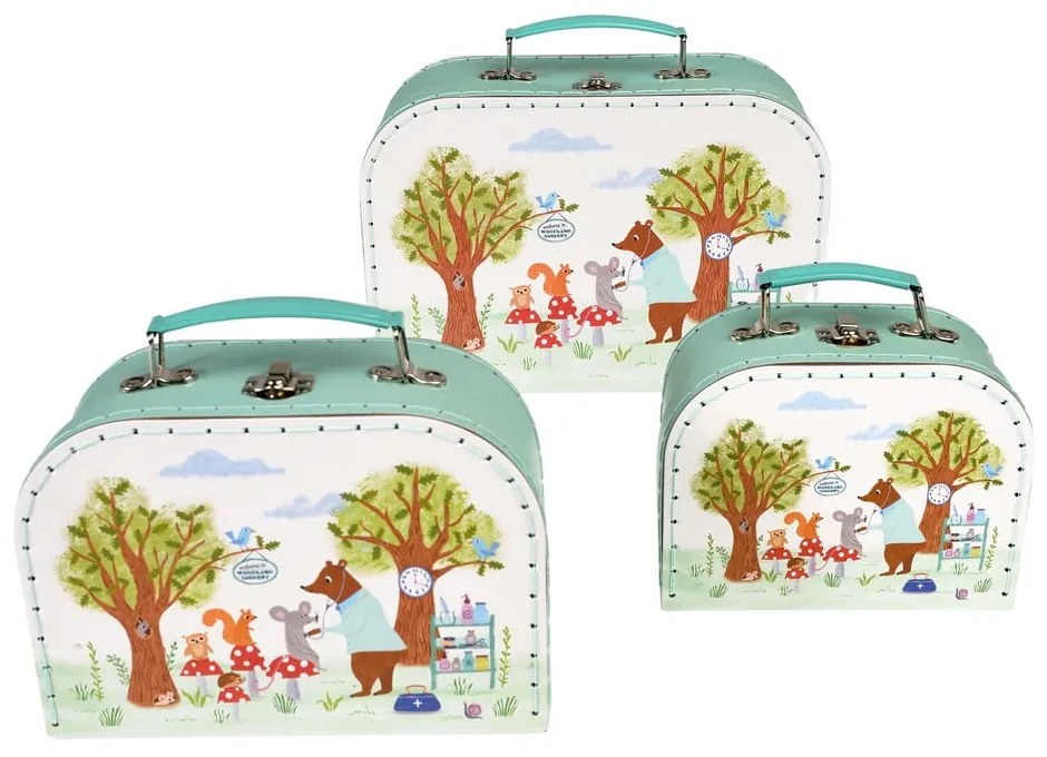 Картонени детски органайзери за играчки в комплект 3 бр. 21x28x8 cm Woodland Friends – Rex London