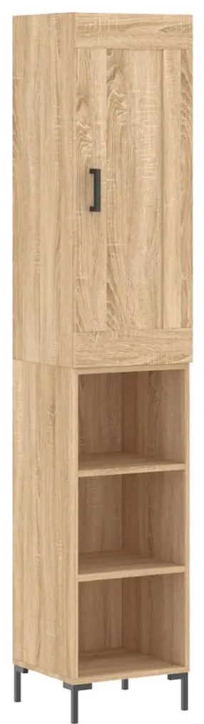 3200324 vidaXL Висок шкаф, сонома дъб, 34,5x34x180 см, инженерно дърво