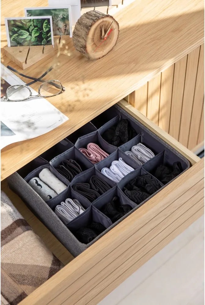 Сив органайзер за чекмеджета с 16 отделения Bigso Box of Sweden Drawer