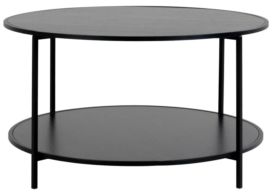 Черна кръгла маса за кафе с черен плот ø 80 cm Vita - House Nordic