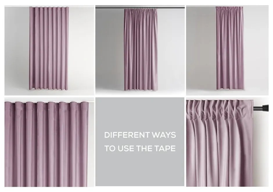 Светлорозово затъмняващо перде 140x270 cm Pleat – Restilo