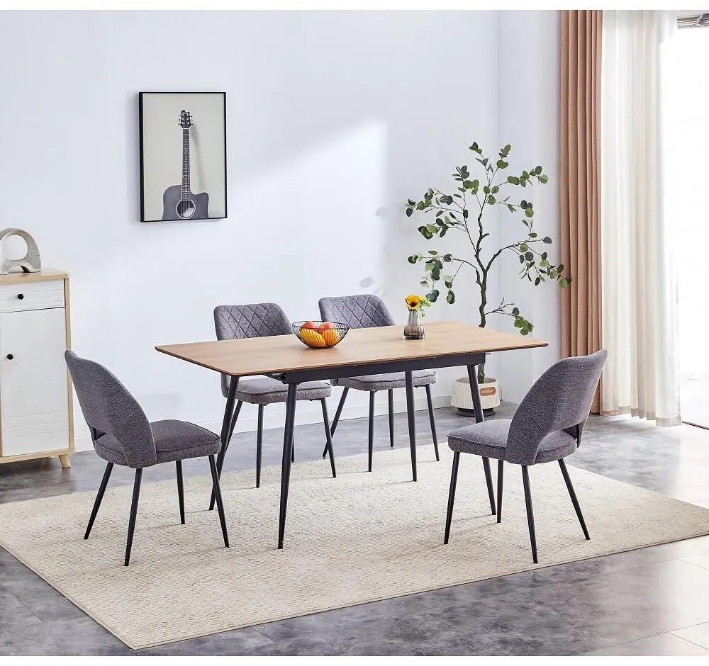 Трапезна маса JARED /разтегателна/ дъб севила/черно