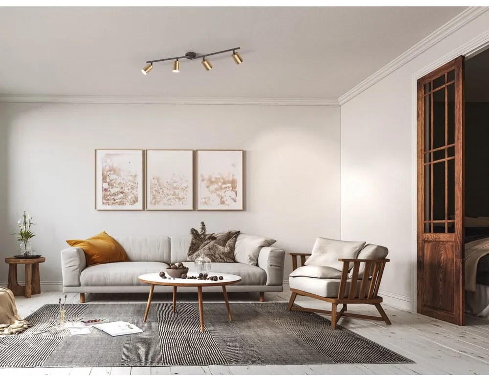 Черно-златисто осветително тяло за таван с метален абажур ø 8 cm Vano – Fischer &amp; Honsel