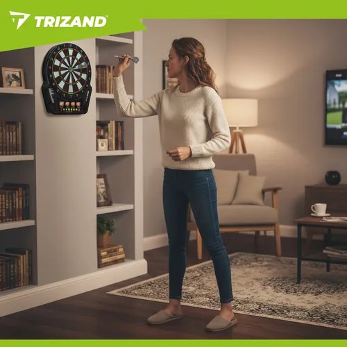 Електронен дартс Trizand 26307 с мишена, стрелички и LCD дисплей – Автоматично отчитане