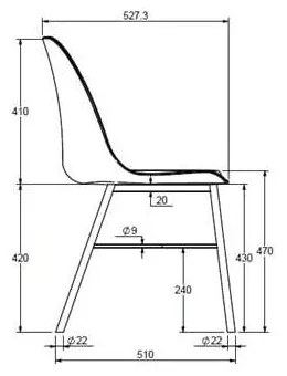 Жълт трапезен стол Whistler - Unique Furniture