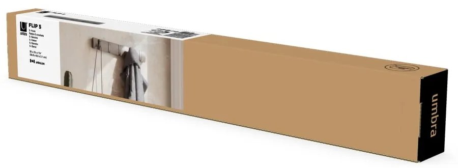 Светлосива стенна закачалка от тополово дърво Flip - Umbra