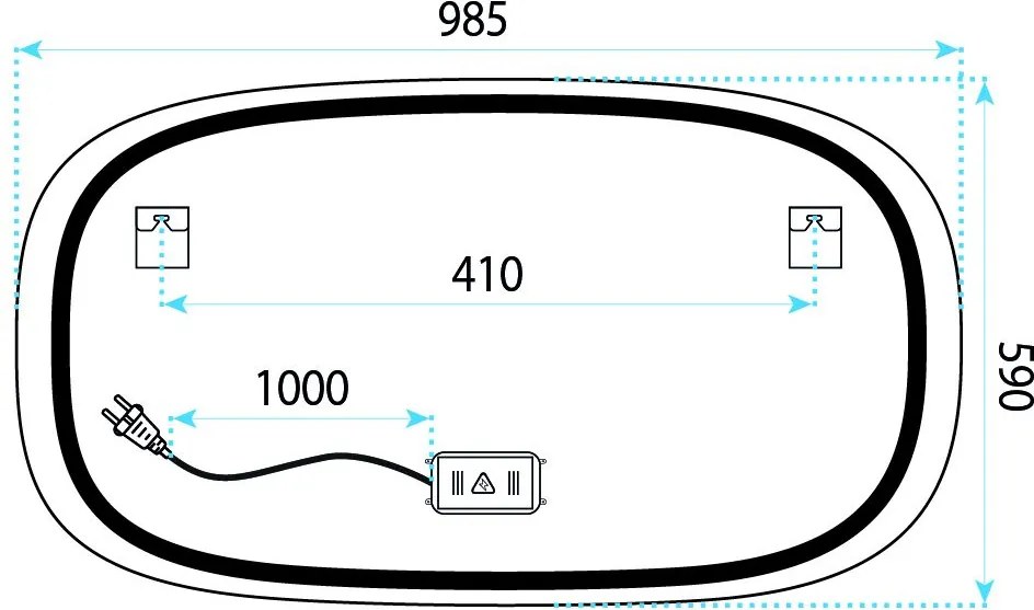 Огледало LED 100x60cm TOP-4