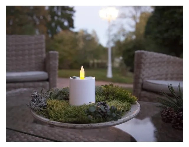 Бяла външна слънчева LED свещ , височина 7,3 см Saul - Star Trading