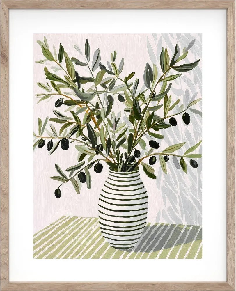 Печатна картина с включена рамка 40x50 cm Olive Bunch II – Styler