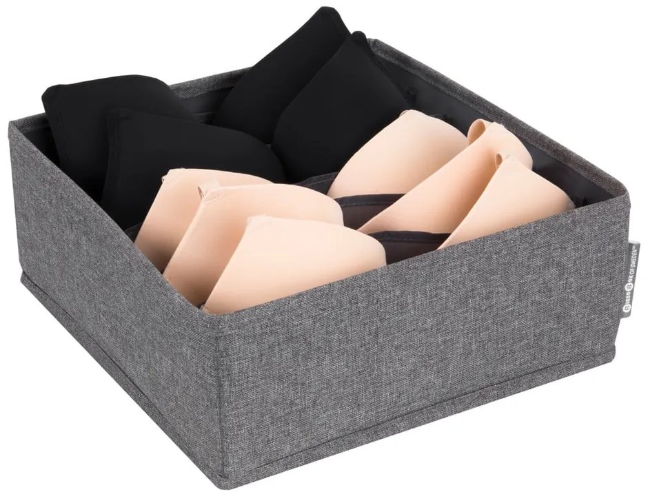 Сив органайзер за чекмеджета с отделения за чекмеджета, 29 x 11 cm - Bigso Box of Sweden