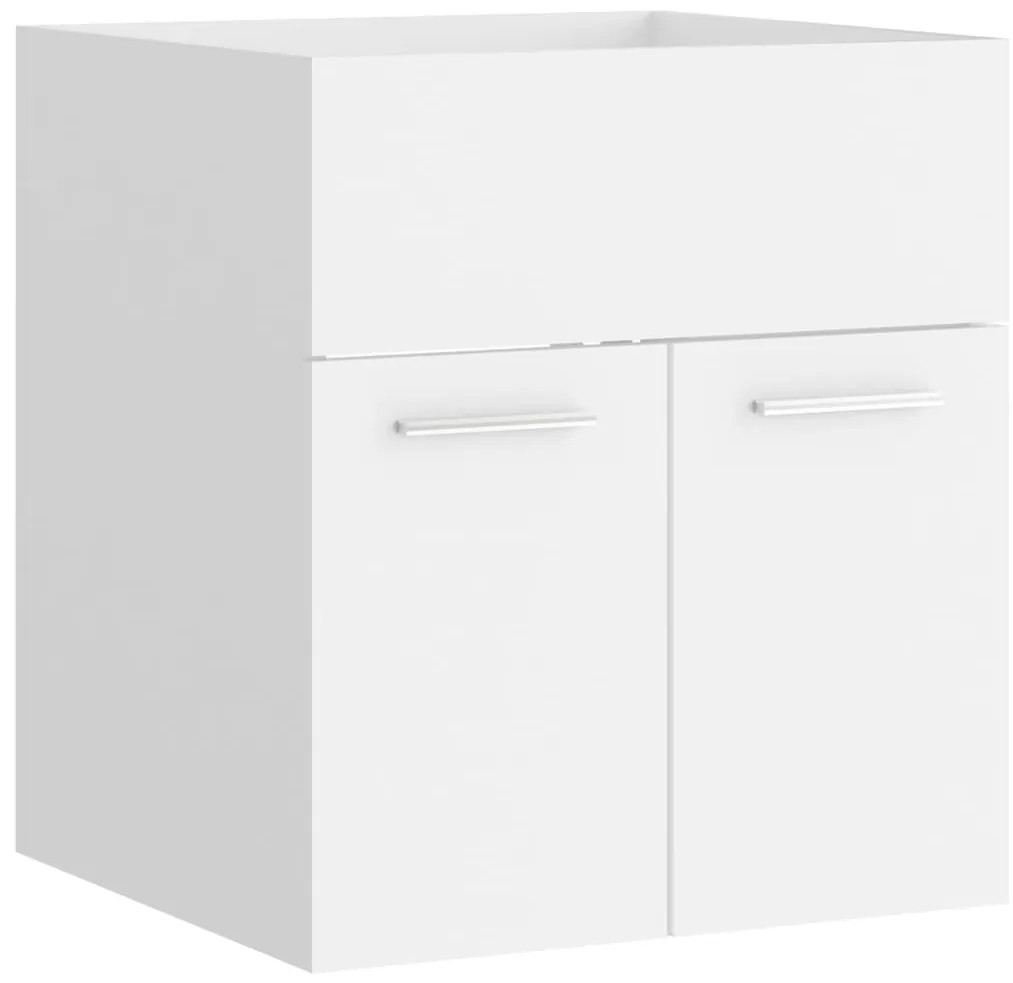 804638 vidaXL Долен шкаф за мивка, бял, 41x38,5x46 см, инженерно дърво